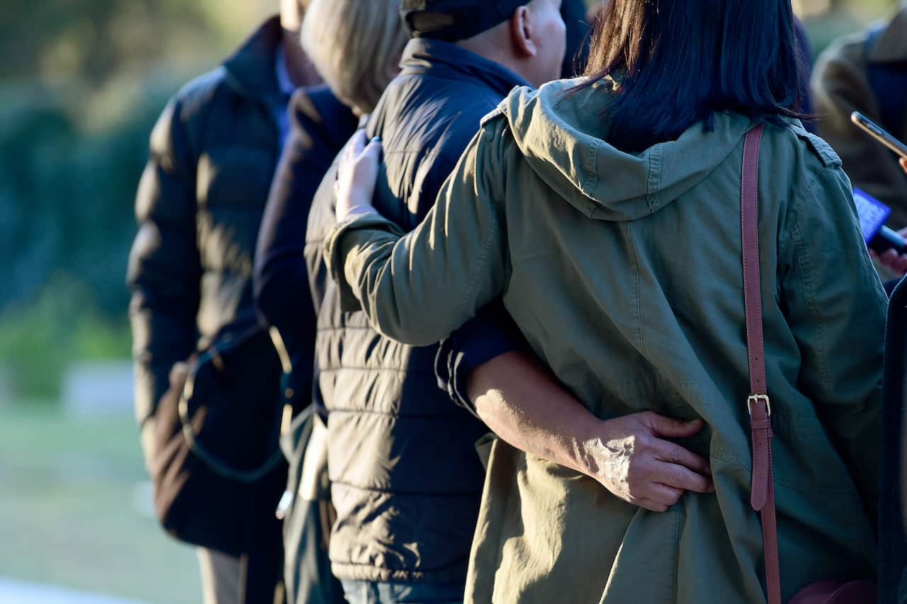 John (left) and Dominique Tam (right), father and sister  of Joshua Tam who died at the Lost Paradise music festival in 2018 at the NSW inquest into drug deaths