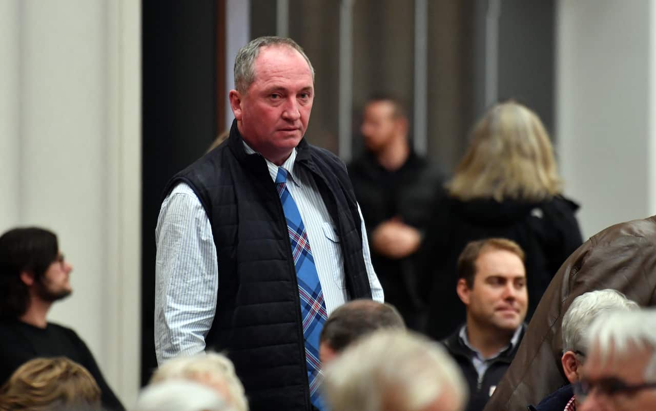 Former deputy prime minister Barnaby Joyce at the Daily Telegraph Bush Summit 2019 in Dubbo, 390km north west of Sydney, Thursday, July 18, 2019. (AAP Image/Mick Tsikas) NO ARCHIVING