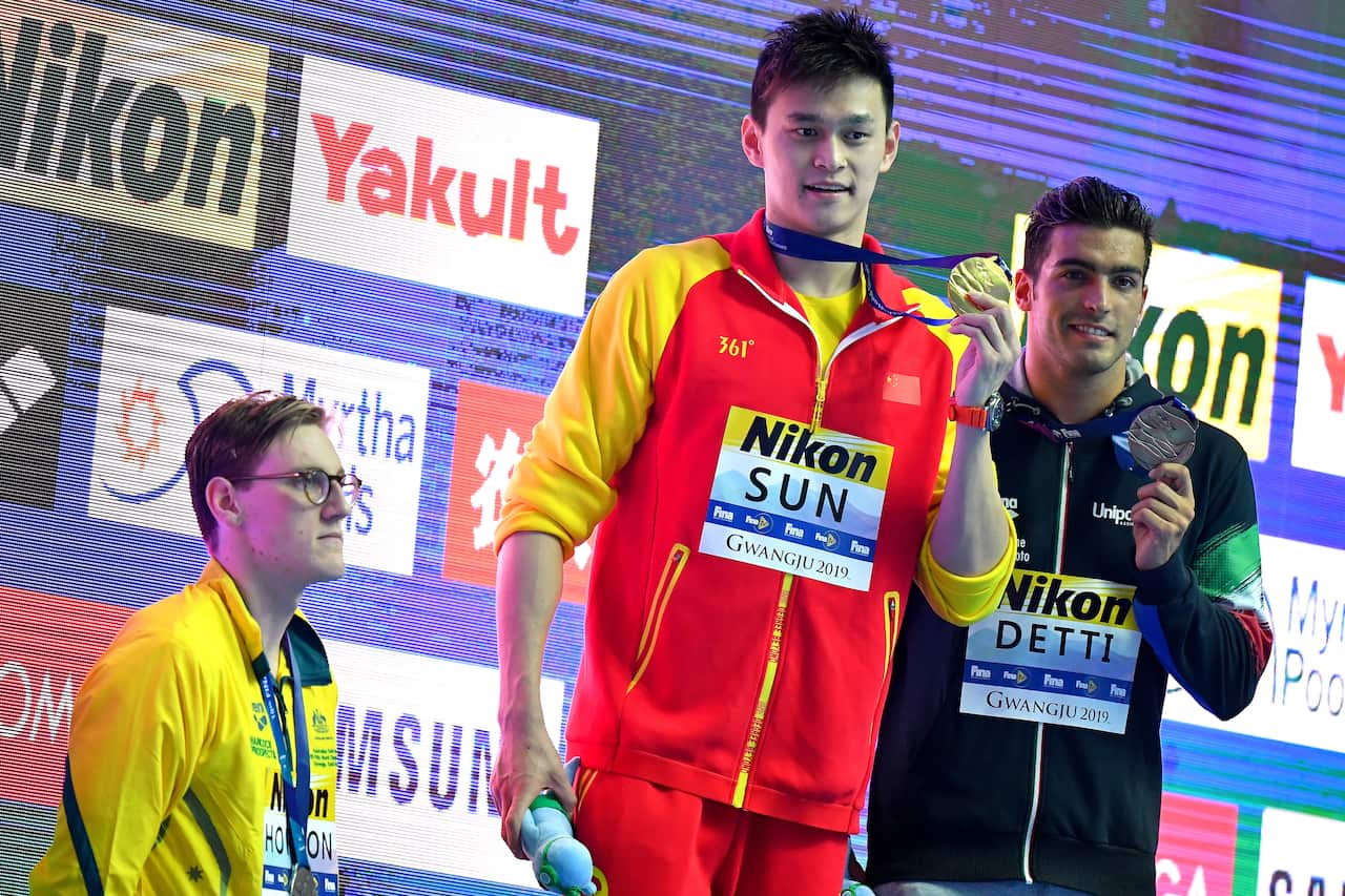 Australian swimmer Mack Horton refuses to stand on the podium with China’s Yang Sun,