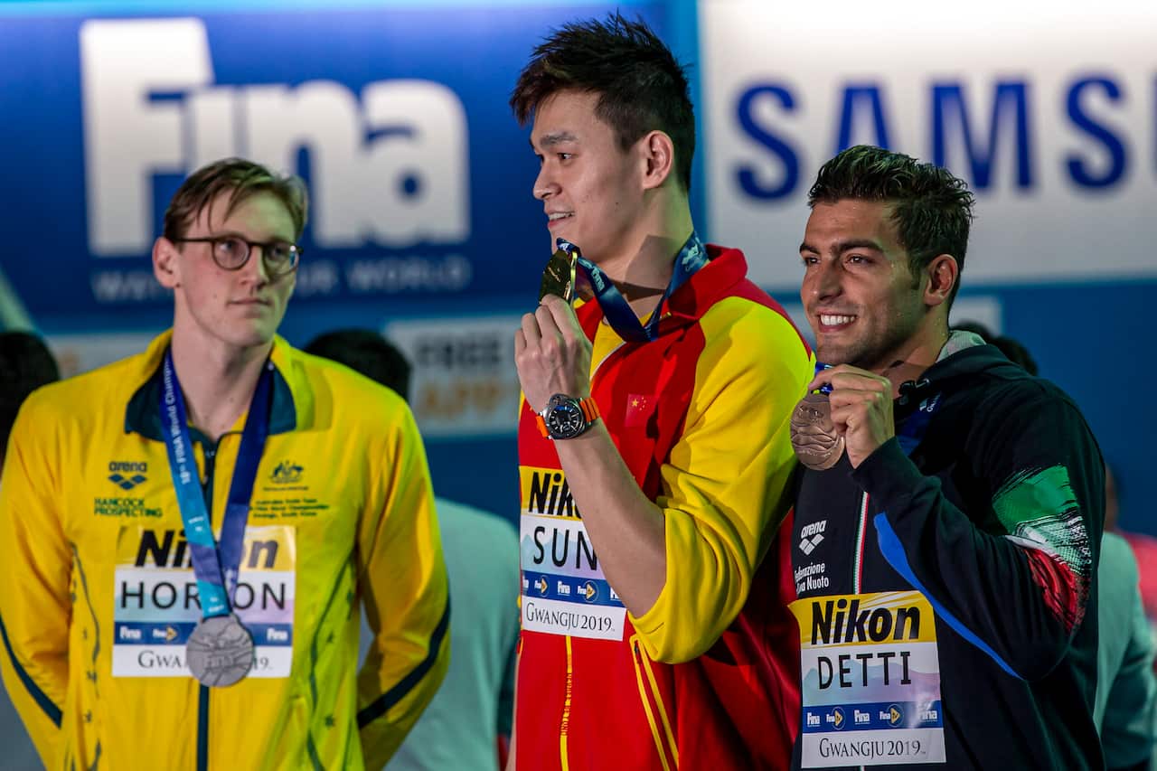Australia's Mack Horton looks set to resume his rivalry with Sun Yang when the pair face off in the 800m freestyle on Tuesday.