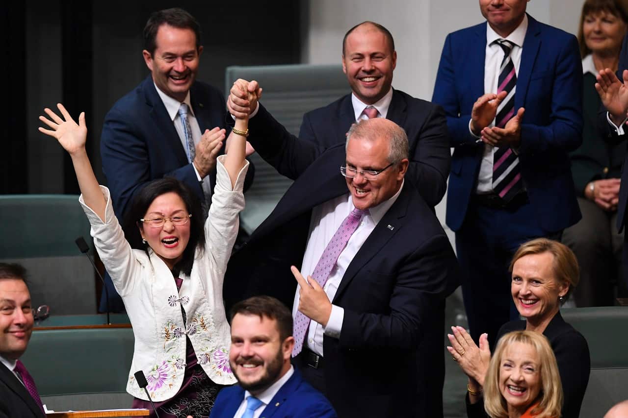 Gladys Liu after delivering her maiden speech in the House of Representatives.