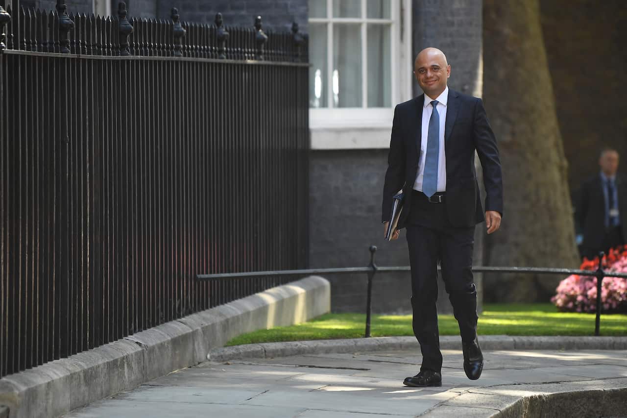 Home Secretary Sajid Javid arrives for a cabinet meeting
