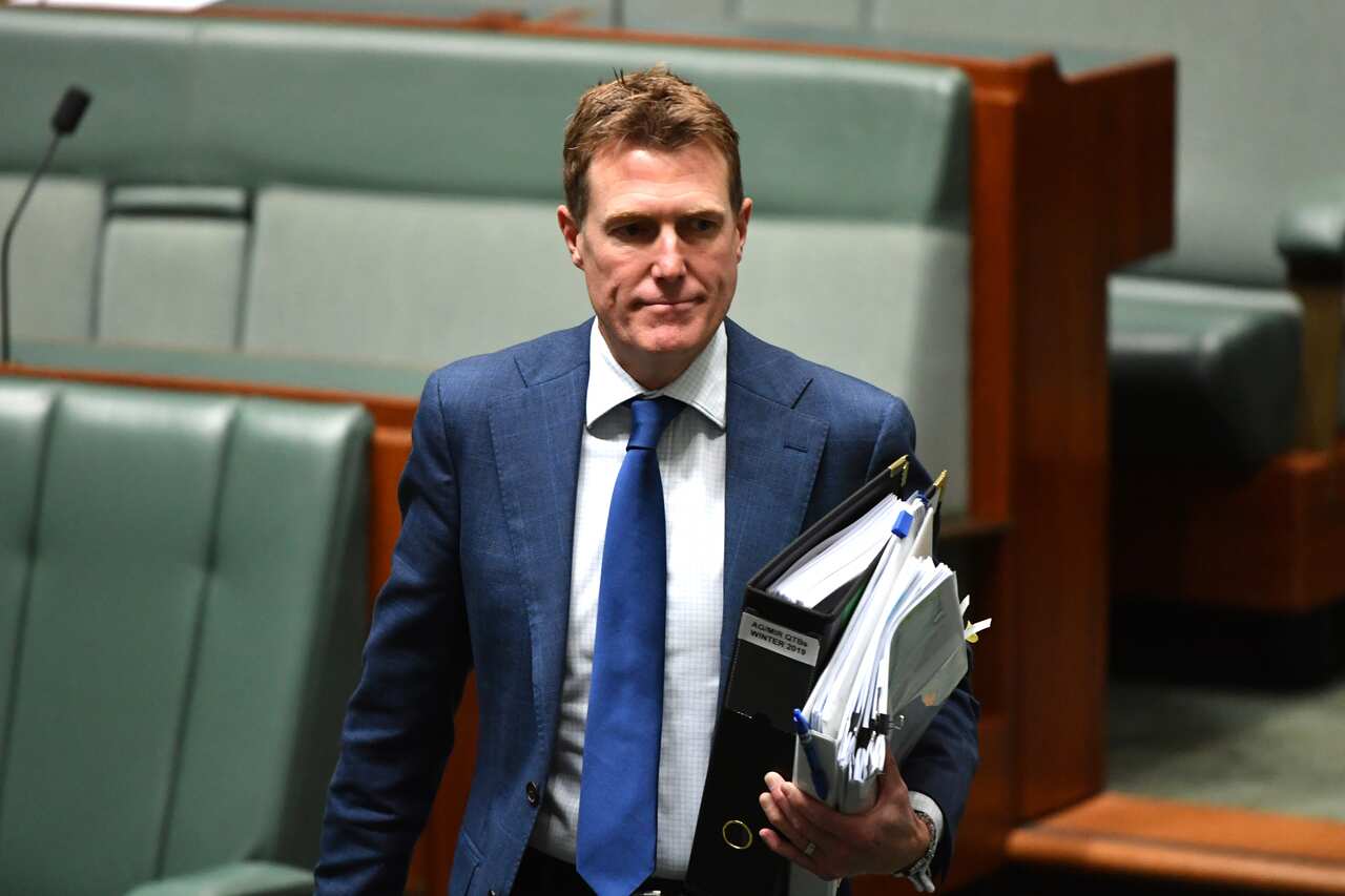 Attorney-General Christian Porter arrives for Question Time in the House of Representatives at Parliament House in Canberra, Thursday, July 25, 2019. (AAP Image/Mick Tsikas) NO ARCHIVING