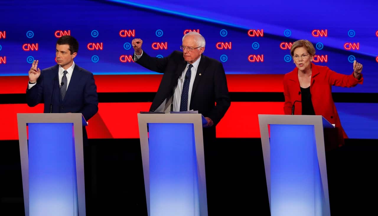 Pete Buttigieg, Bernie Sanders and Elizabeth Warren.