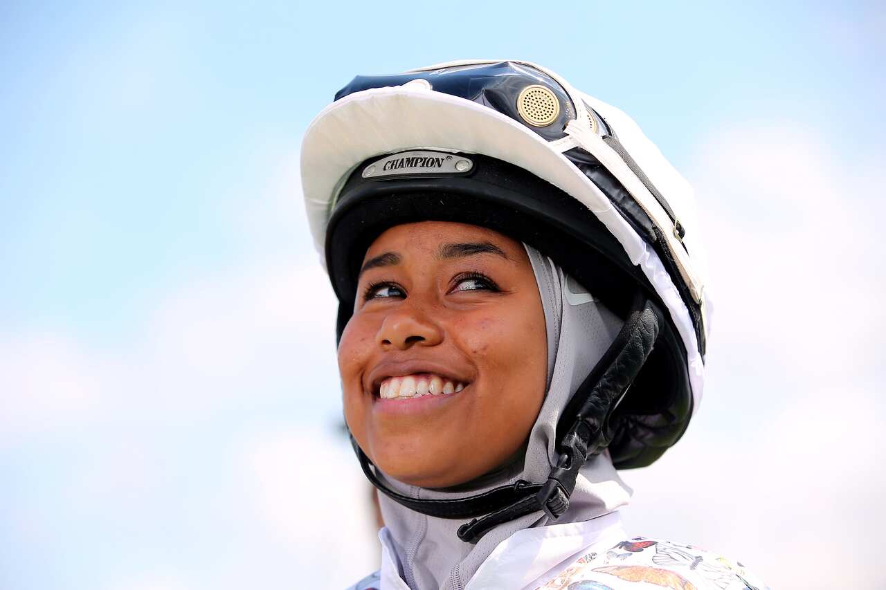 Khadijah Mellah has become the first British jockey to compete wearing a hijab. 
