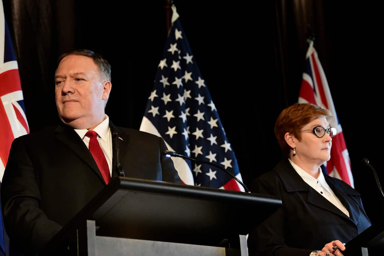 US Secretary of State Mike Pompeo and Australian Minister for Foreign Affairs and Women Senator Marise Payne