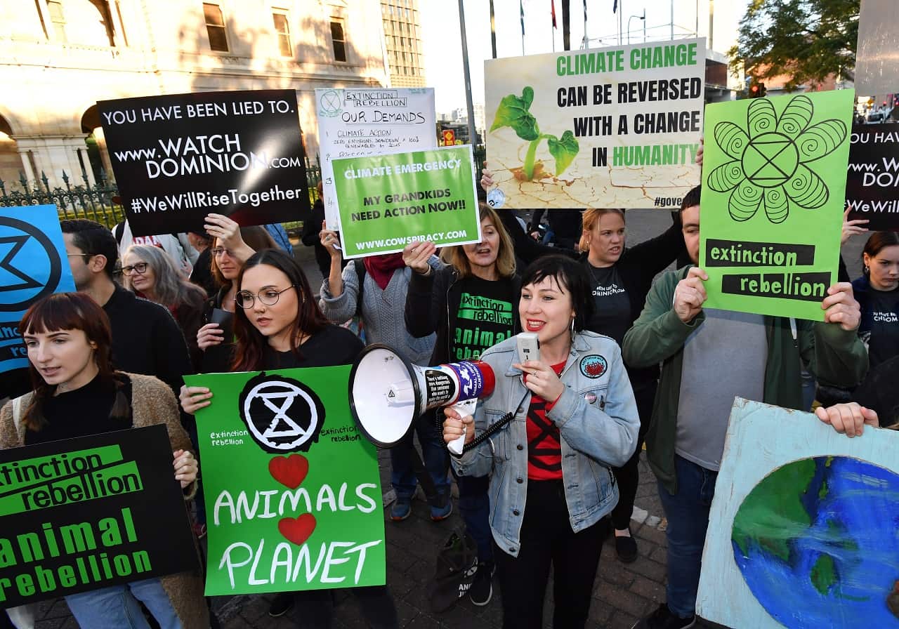 A recent Extinction Rebellion protest.