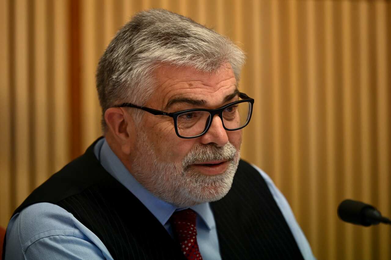 Labor Senator Kim Carr during Senate Estimates in Canberra.