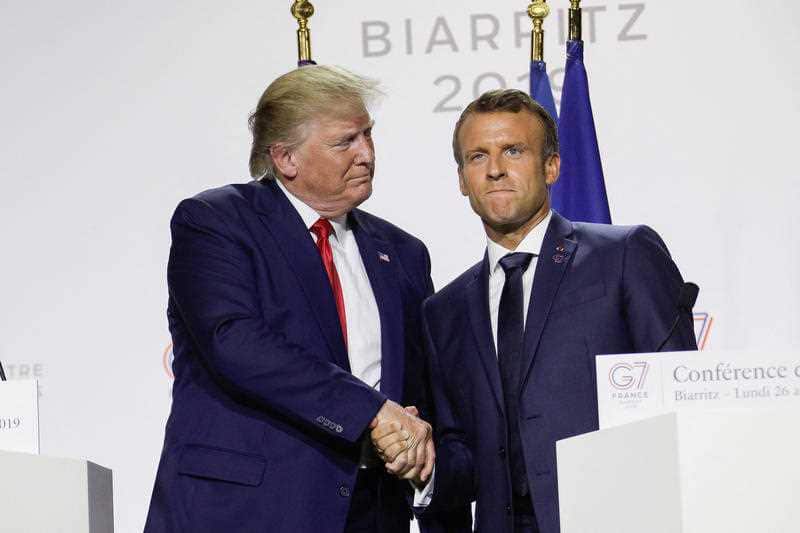 French President Emmanuel Macron and U.S President Donald Trump during press conference