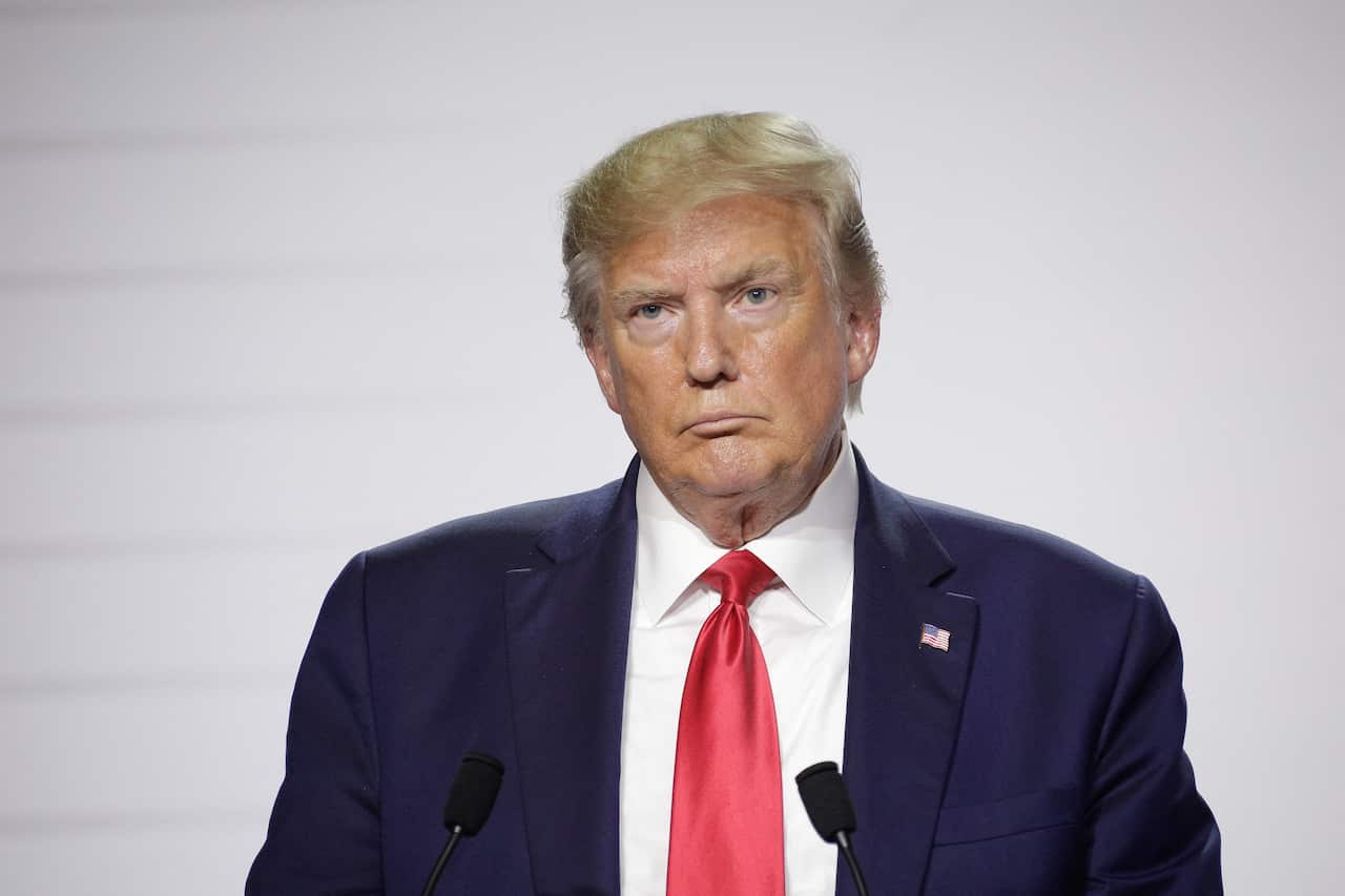 Donald Trump speaks at the G7 this week.