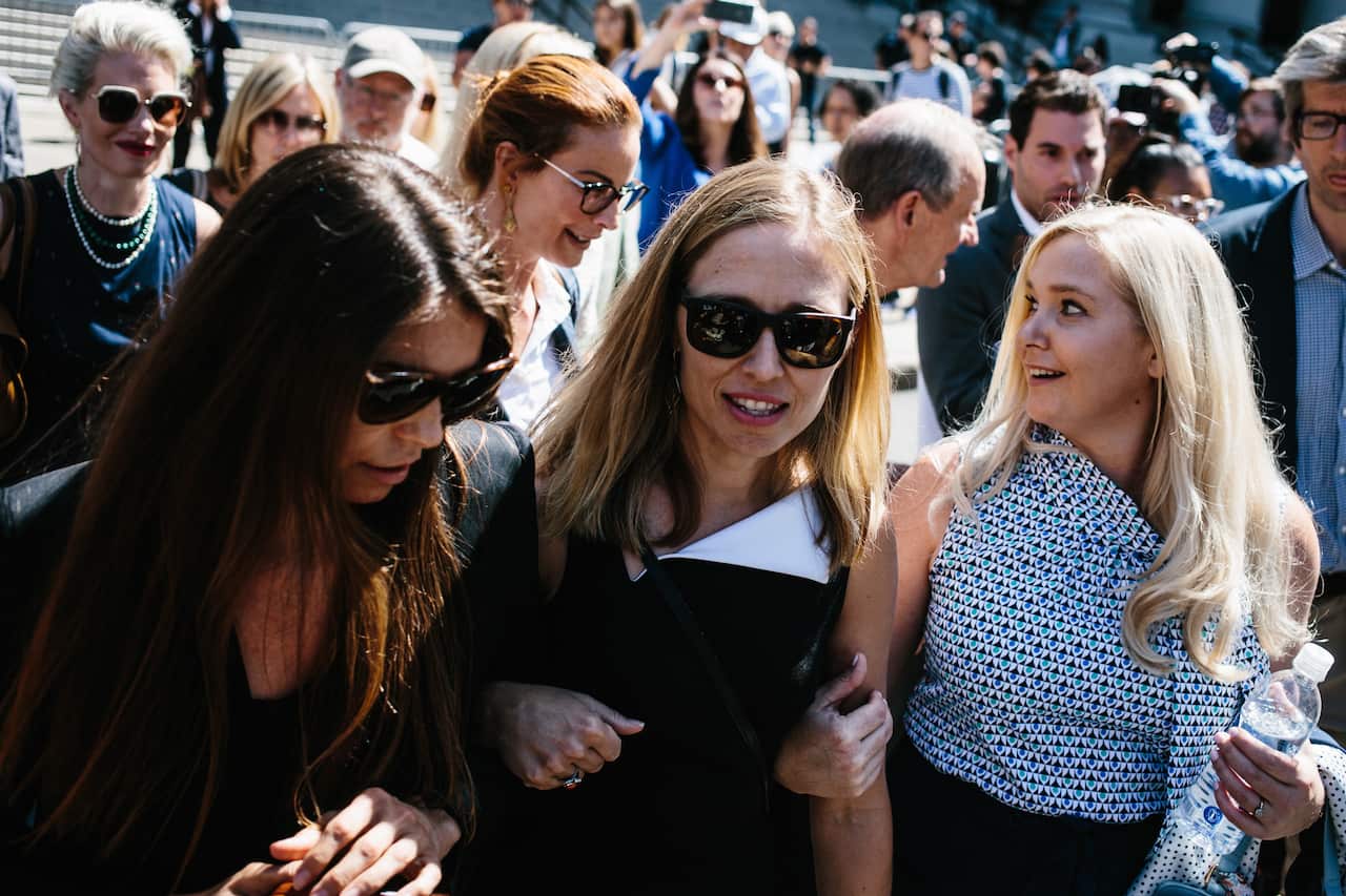 Some of deceased financier Jeffrey Epstein's alleged victims, including Virginia Roberts Giuffre (right).