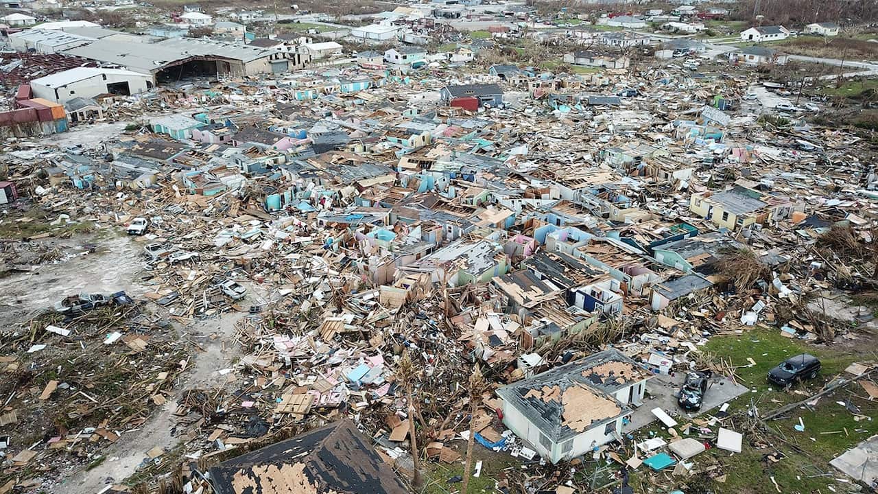 Destruction from Hurricane Dorian in an area called "The Mud" at Marsh Harbour in Great Abaco Island, Bahamas on Thursday, September 5, 2019. Photo by Al Diaz/Miami Herald/TNS/ABACAPRESS.COM.