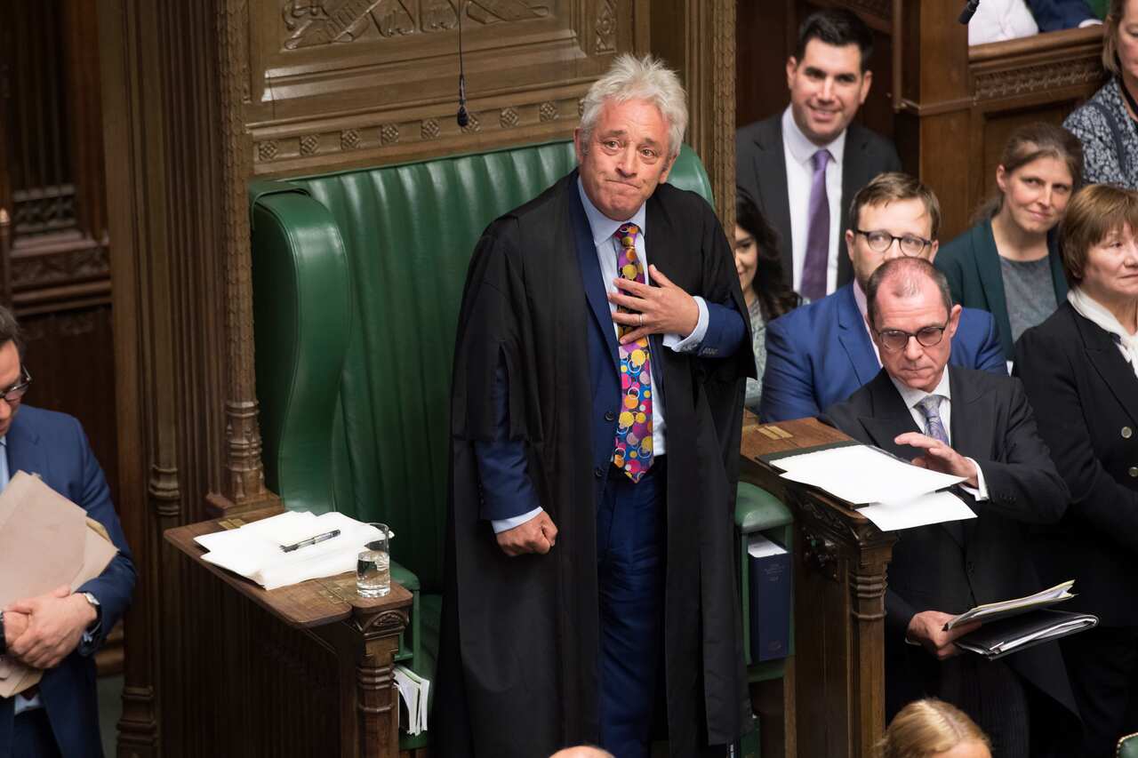UK Parliament of Speaker of the House of Commons John Bercow after he announced that he will stand down as Commons Speaker at the end of next month 