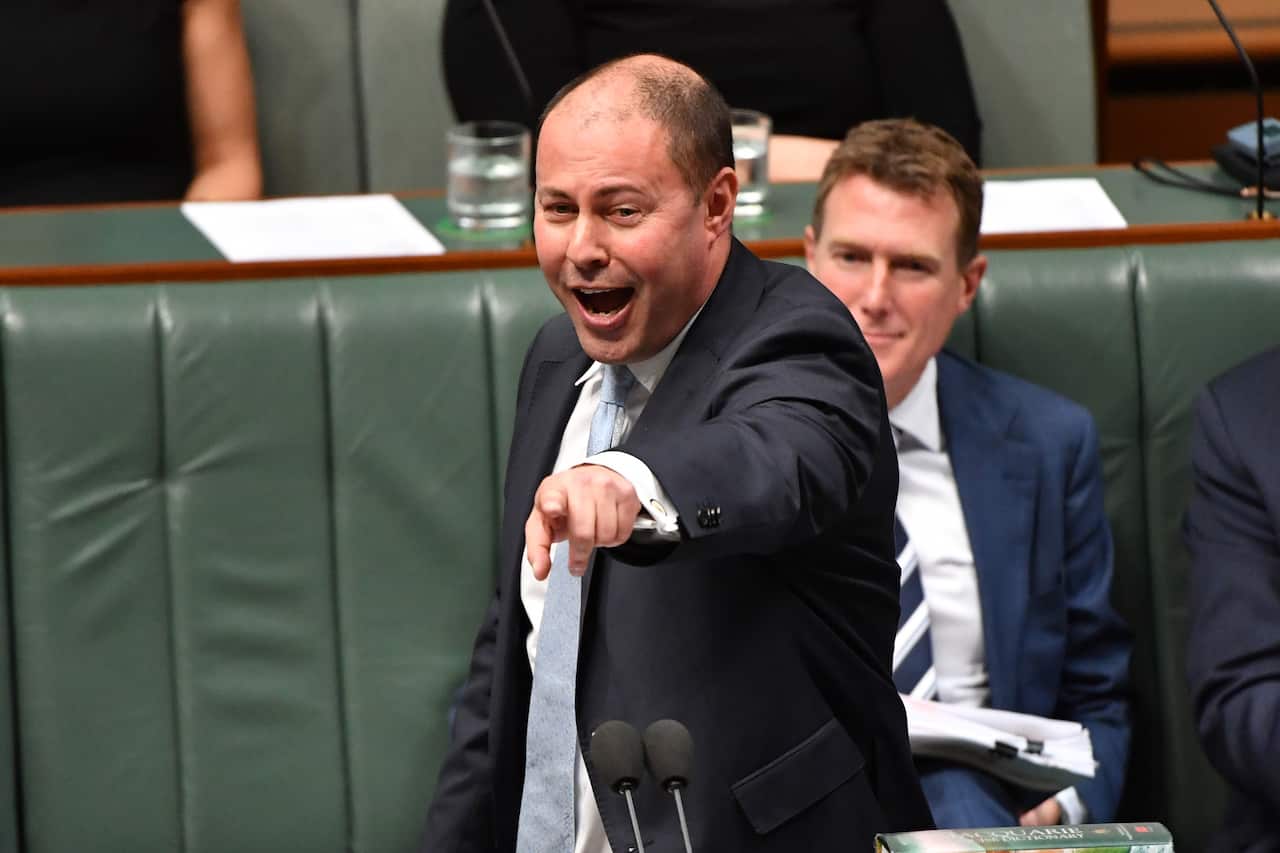 Treasurer Josh Frydenberg during Question Time in the House of Representatives at Parliament House in Canberra.