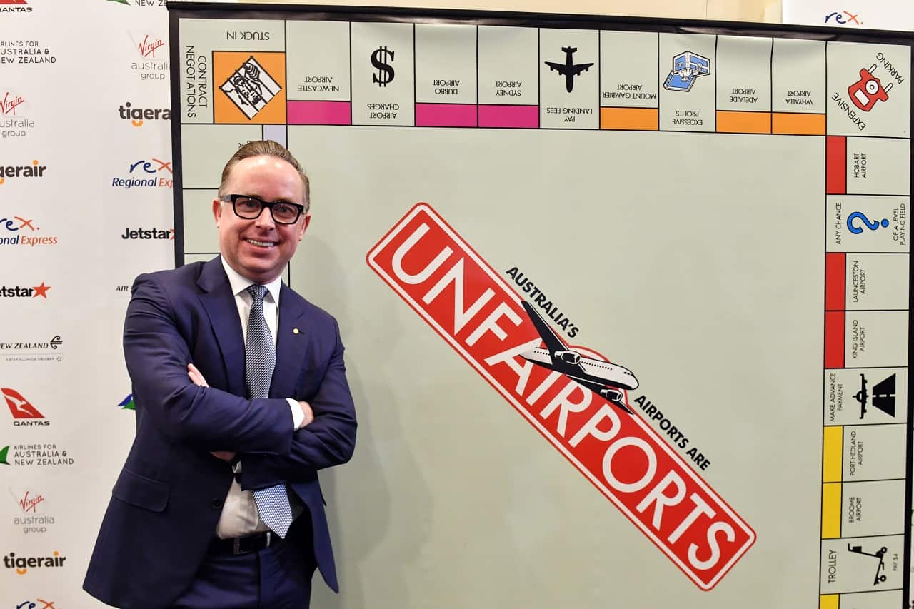 Qantas CEO Alan Joyce at the National Press Club in Canberra on Wednesday.