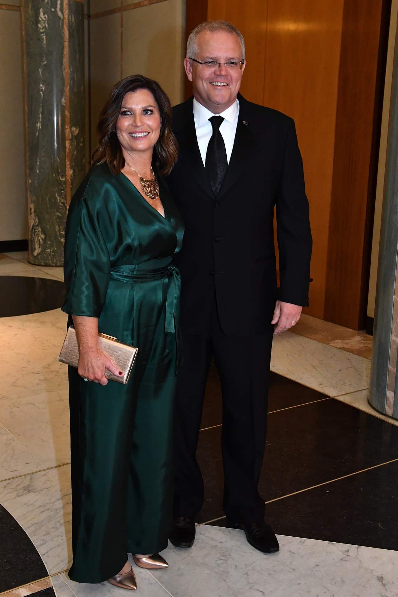 Prime Minister Scott Morrison and wife Jenny arrive for the annual Midwinter Ball at Parliament House.