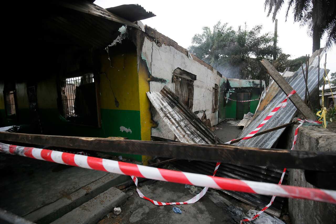 A view of the aftermath of the fire.