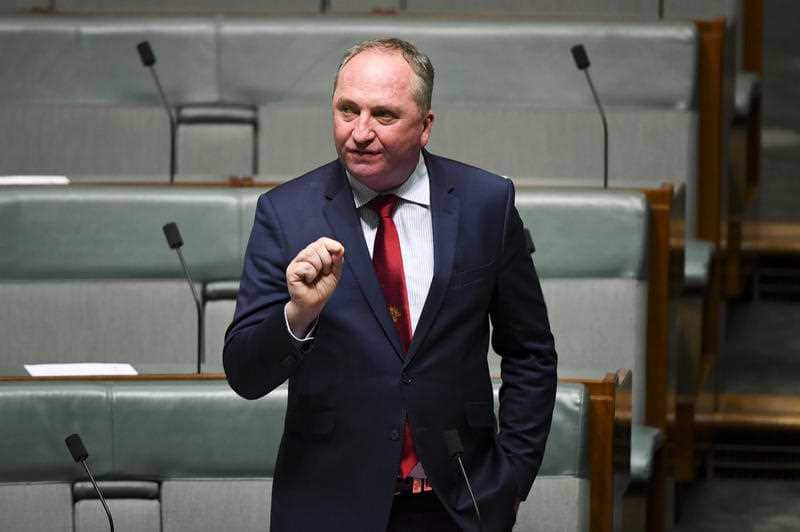 National backbench MP Barnaby Joyce speaks during House of Representatives Question Time at Parliament House in Canberra.