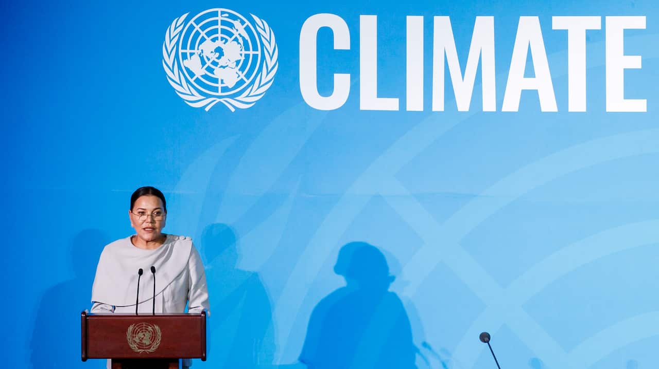 Princess Lalla Hasna of Morocco speaks during the 2019 Climate Action Summit.
