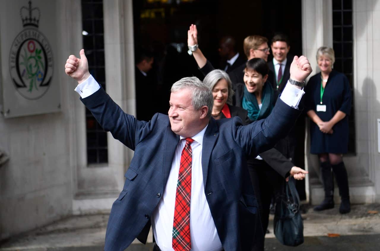Reaction outside the Supreme Court on Tuesday.