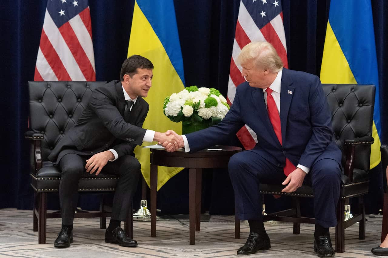 Ukraine's President Volodymyr Zelensky and US President Donald Trump during a meeting on the sidelines of the United Nations General Assembly.