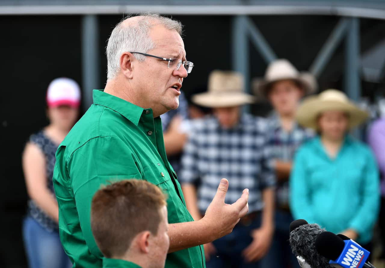 Prime Minister Scott Morrison travelled to Dalby only  a day after returning from his trip to New York.