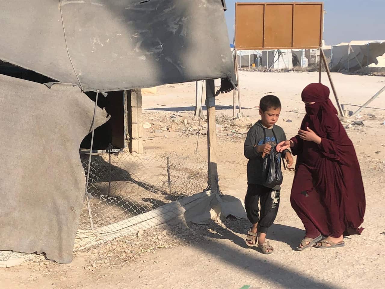 About 40 Australian children are stuck in the Al-Hawl camp.