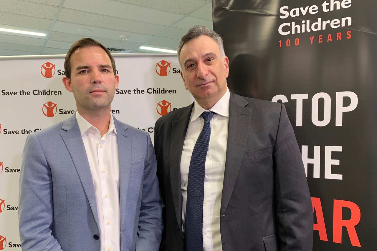 Save the Children's Mat Tinkler (left) and Kamalle Dabboussy (right).