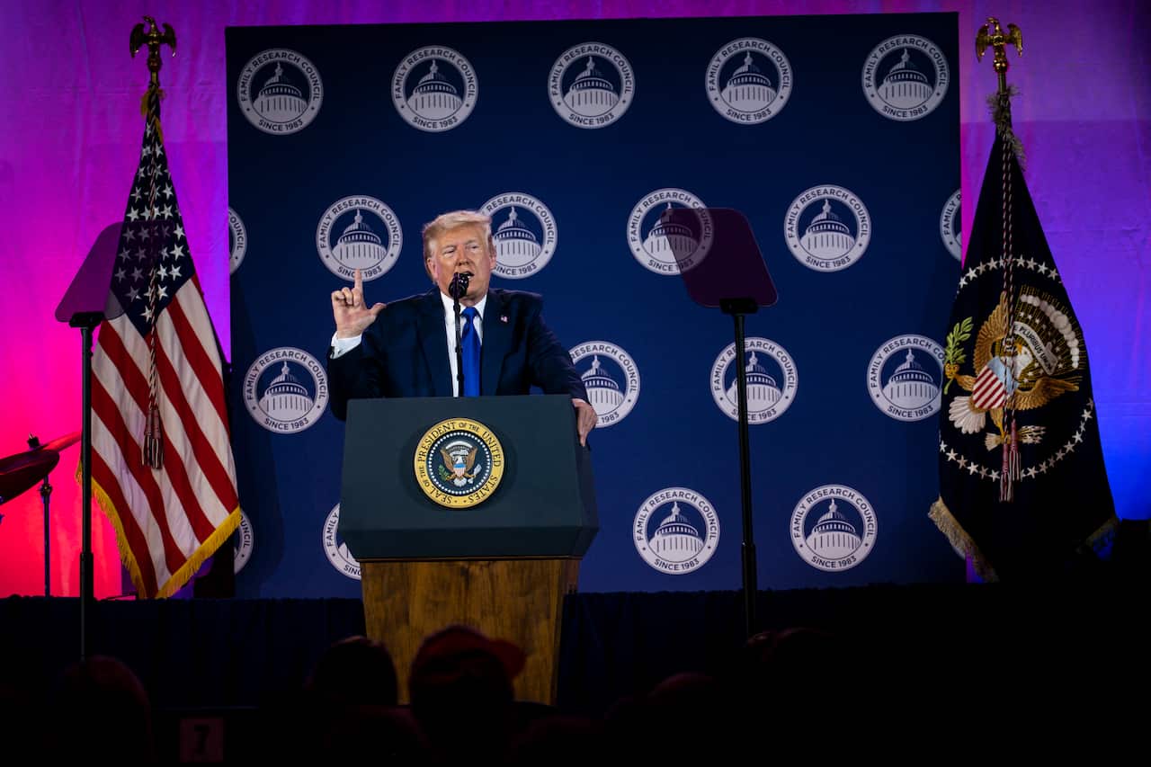 The US president's appearance at the Summit comes as evangelical leaders this week criticized Donald Trump's decision to stand down US forces in northern Syria.