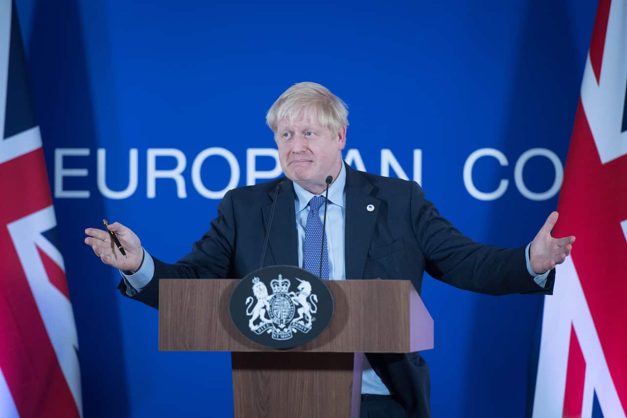 UK Prime Minister Boris Johnson speaking at the European Council summit at EU headquarters in Brussels.. Picture date: Thursday October 17, 2019. See PA story POLITICS Brexit. Photo credit should read: Stefan Rousseau/PA Wire