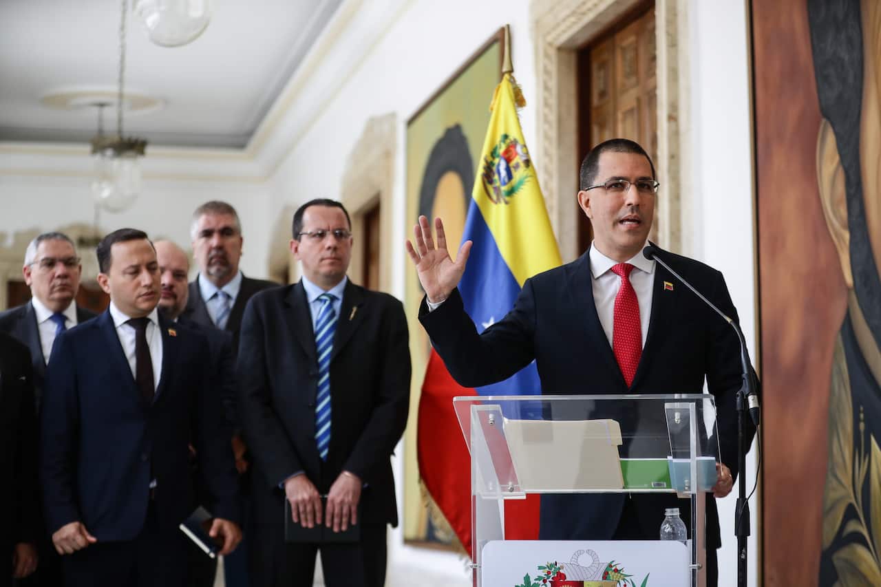 Venezuela's Foreign Minister Jorge Arreaza celebrates his country securing a seat on the United Nations Human Rights Council.