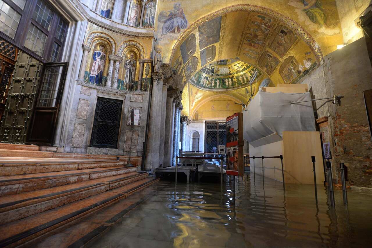 he narthex of the Basilica of San Marco, damaged by flooding.