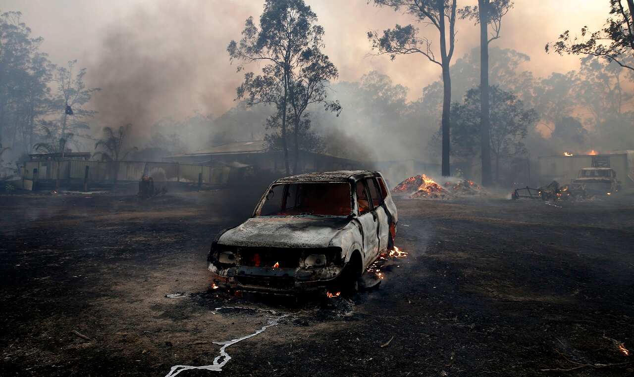 Damage from a fire near Taree.