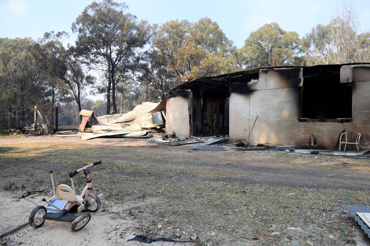 A property is destroyed by fire near Colo Heights.