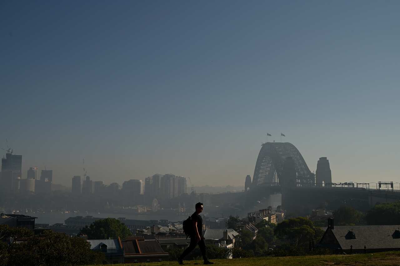 A thick blanket of smoke covered Sydney on Tuesday. 