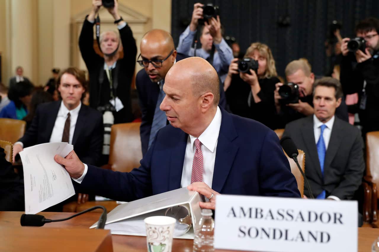 Sondland told the inquiry 'there was a quid pro quo in Ukraine scandal.' 