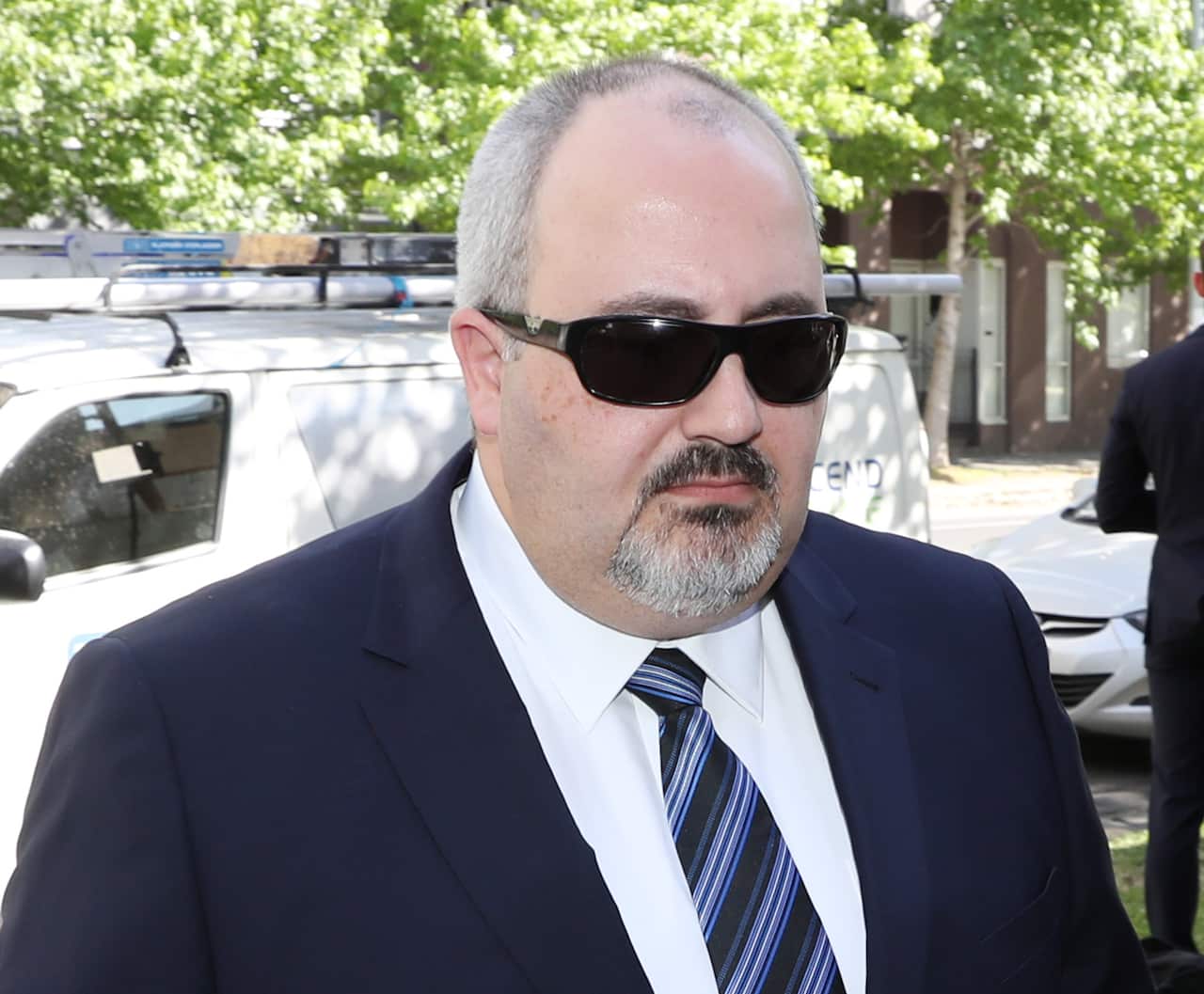 Christos Pantelios arrives at the the Coroners Court of Victoria.