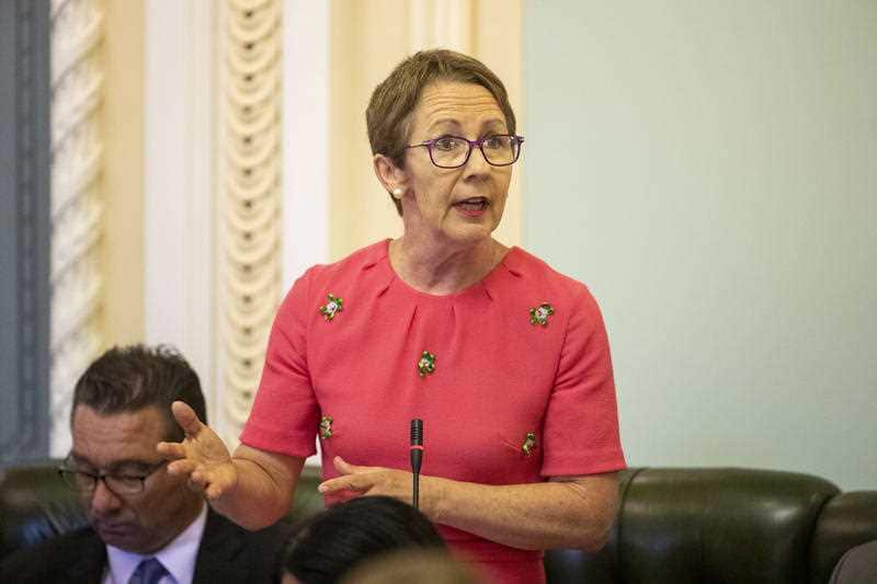 Queensland Minister for Child Safety Di Farmer speaks during Question Time at Parliament House in Brisbane, Tuesday, November 26, 2019.