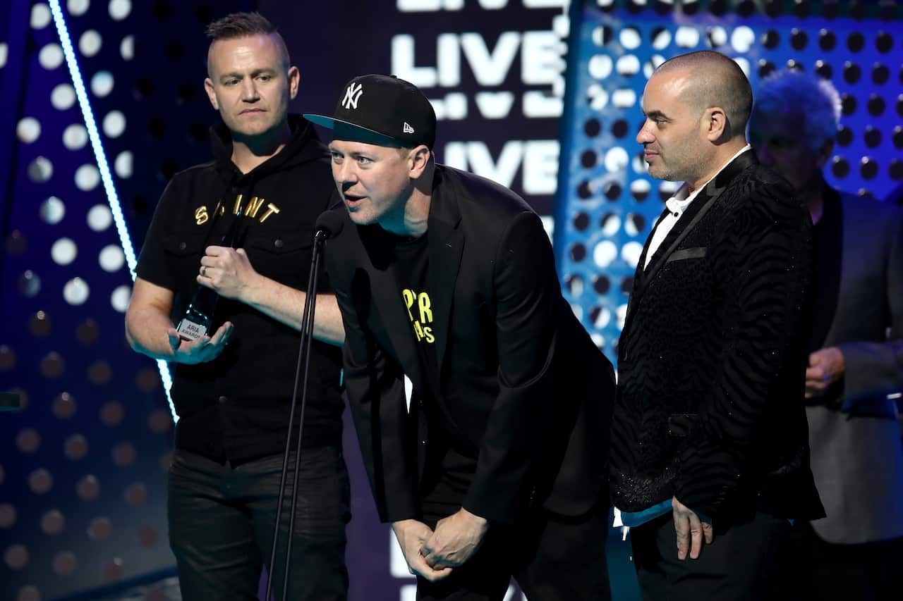 Hilltop Hoods member Suffa (aka Matthew Lambert) mentioned Jeffrey Epstein's death in his awards acceptance speech.