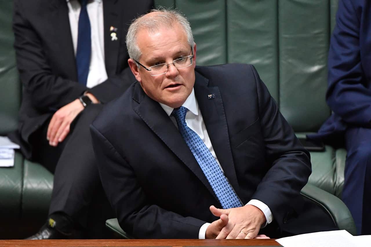 Prime Minister Scott Morrison in Question Time.