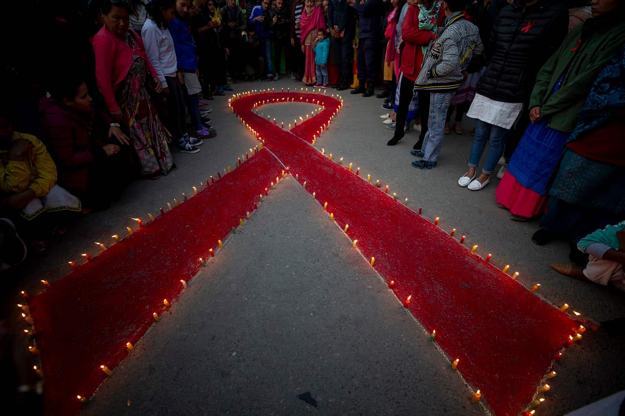 A World AIDS Day event in Nepal.