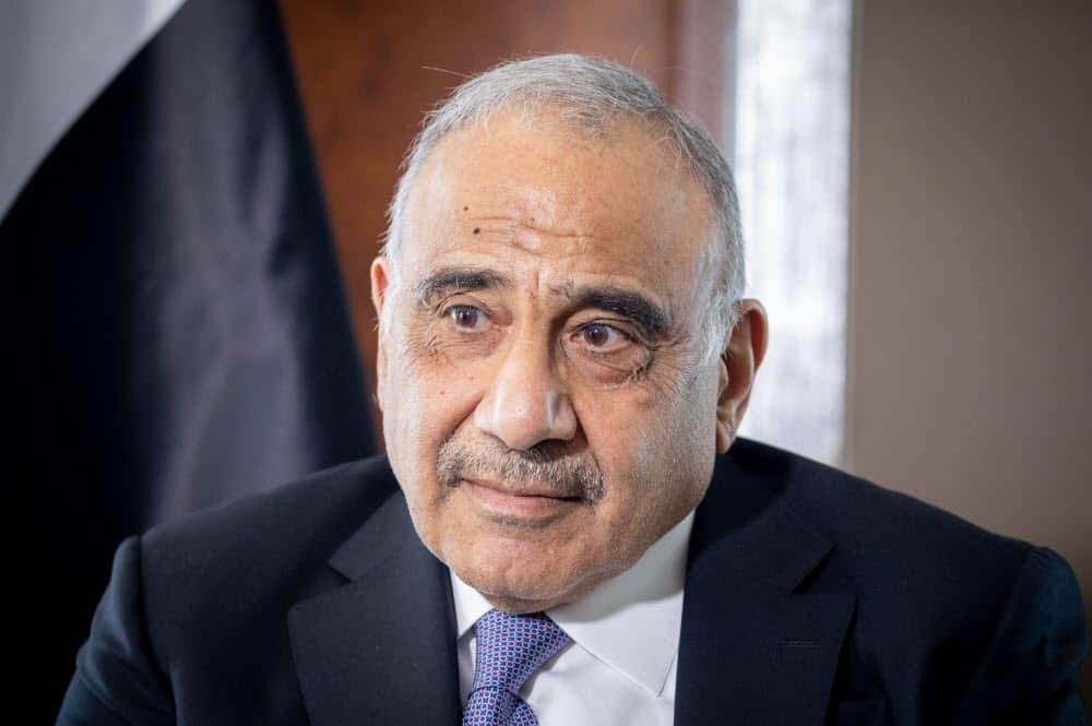 Adil Abdul-Mahdi, Prime Minister of Iraq, speaks during an interview with the German Press Agency.