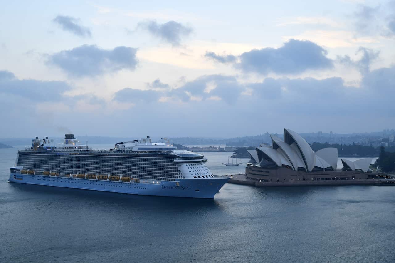 Royal Caribbean International's cruise ship Ovation of the Seas arrives in Sydney Harbour after returning from New Zealand, Monday 16 December, 2019.