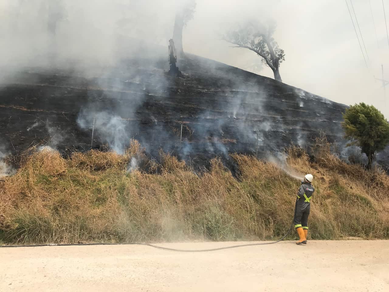 Smoke from a bushfire is seen near Gumeracha in the Adelaide Hills.