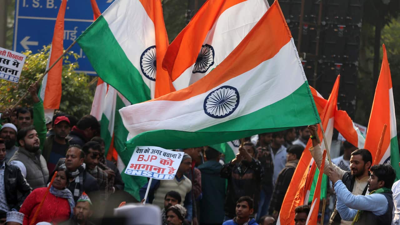 A silent protest against a contentious new citizenship law in New Delhi, India.