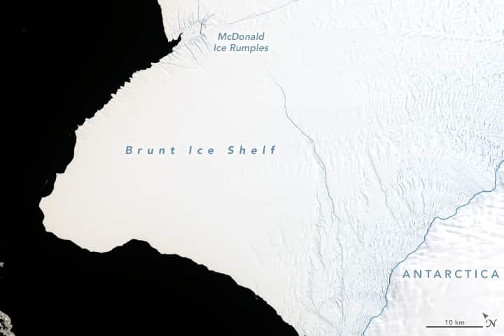 The Brunt Ice Shelf in 2019.