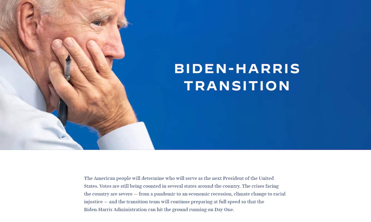 The Biden-Harris transition website.