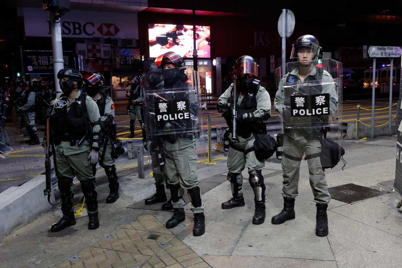 Police fired tear gas at the protesters.