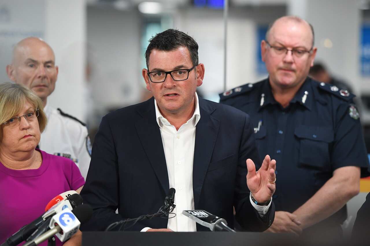 Victorian Premier Daniel Andrews talks to the media on Friday.