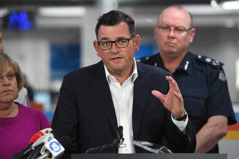Victorian Premier Daniel Andrews during a press conference at the State Control Centre in Melbourne